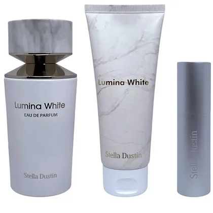 Kit Perfume Stella Dustin Lumina White Fem EDP 100ML + 5ML + Bl 100ML